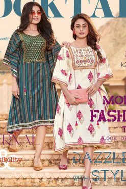 Kajal Style Cocktail Vol 2 Kaftan Kurti Wholesale Catalog 10 Pcs