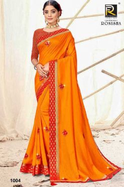 Ranjna Amber Saree Sari Wholesale Catalog 8 Pcs