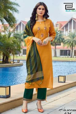 Blue Hills Haseena Vol 1 Kurti with Dupatta Bottom Wholesale Catalog 6 Pcs