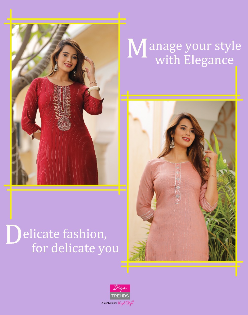 Diya Trends Fashion Story Vol 1 by Kajal Style Kurti Wholesale Catalog 14 Pcs 15