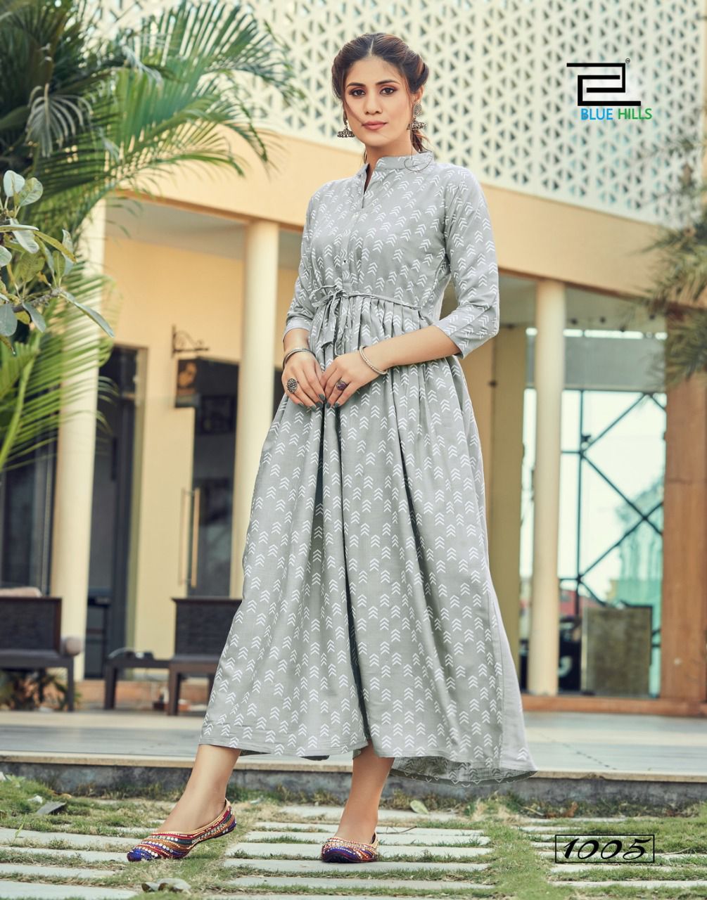Yellow Long Cotton Kurti With Belt And Bell Sleeves | Latest Kurti Designs  | Long cotton kurti, Kurti designs latest, Cotton kurti designs