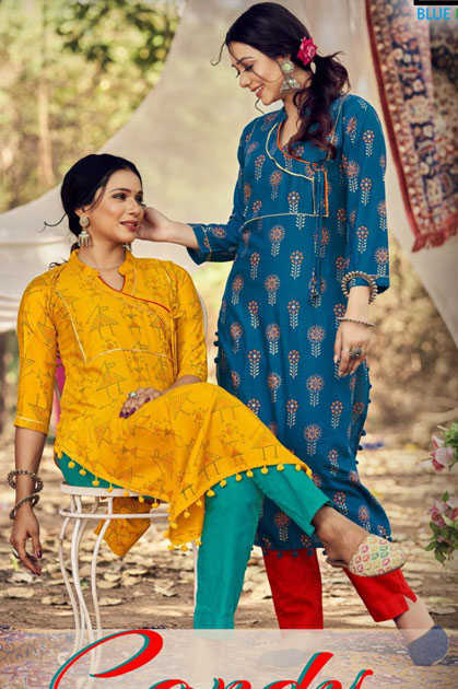 BIBA RAYON NYRA CUT KURTI H.DOT BY HIRWA BRAND WHOLESALR AND DELER