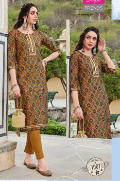 Diya Trends Blossom Vol 1 by Kajal Style Kurti with Pant Wholesale Catalog 11 Pcs