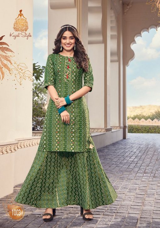 Kajal Style Lavish Vol 1 Kurti with Sharara Wholesale Catalog 8 Pcs 10 510x725 - Kajal Style Lavish Vol 1 Kurti with Sharara Wholesale Catalog 8 Pcs