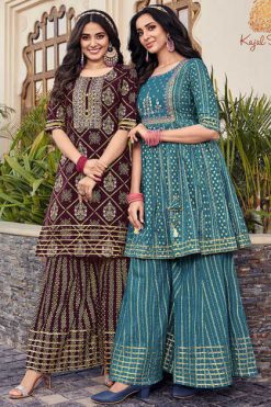 Kajal Style Lavish Vol 1 Kurti with Sharara Wholesale Catalog 8 Pcs