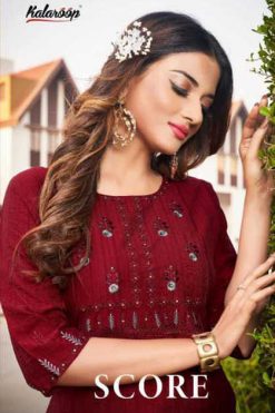 Kalaroop Score by Kajree Kurti Wholesale Catalog 6 Pcs