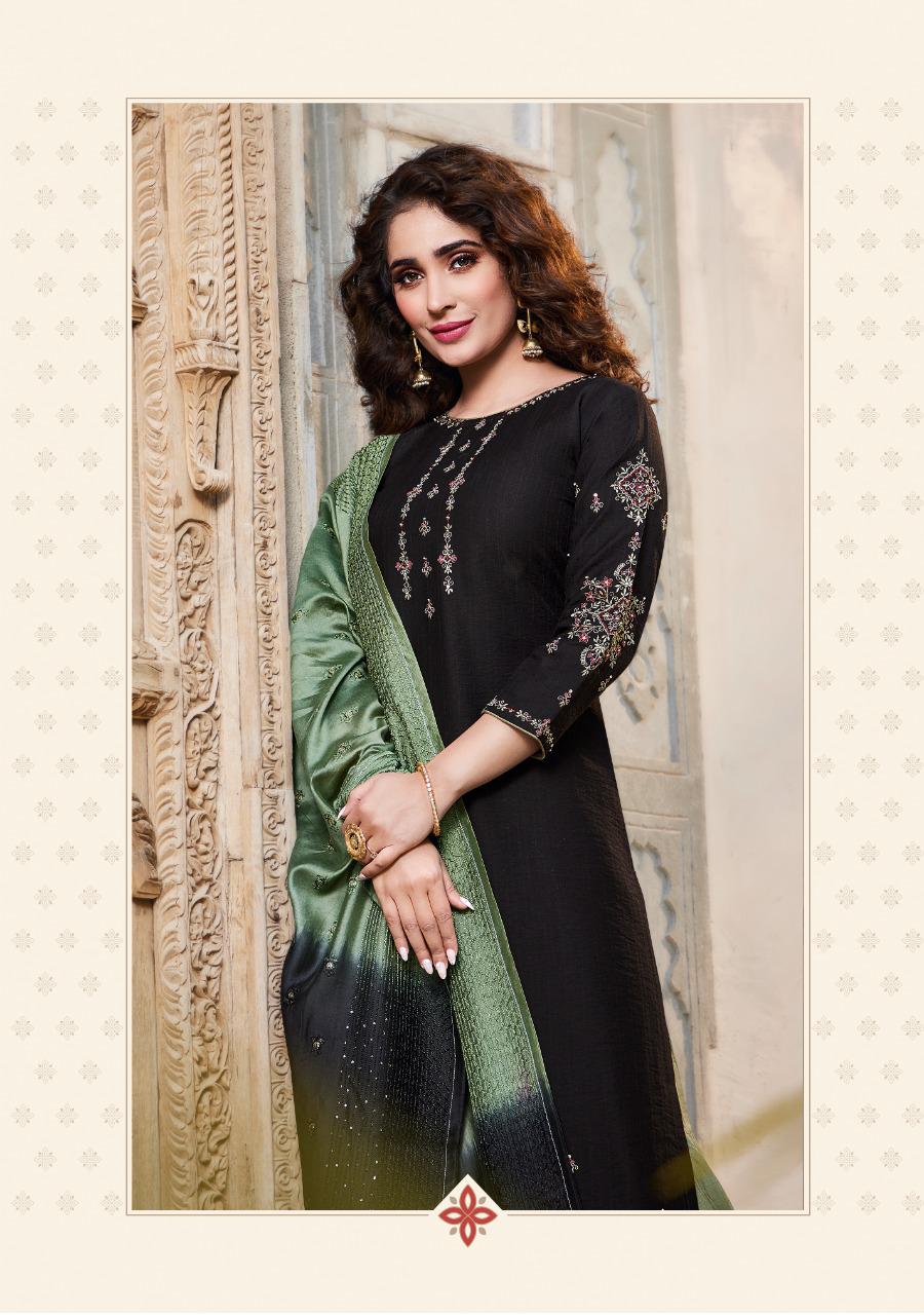 Black Banarasi kurti with dupatta and pant