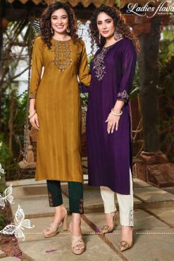 Ladies Flavour Saanvi Vol 3 Kurti with Pant Wholesale Catalog 6 Pcs