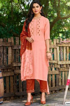 R Studio Jeevika by Baanvi Kurti with Dupatta Bottom Wholesale Catalog 4 Pcs