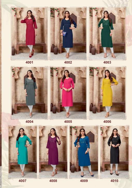 Suryajyoti Nirja Advance Vol 4 Kurti Wholesale Catalog 10 Pcs 14 510x725 - Suryajyoti Nirja Advance Vol 4 Kurti Wholesale Catalog 10 Pcs