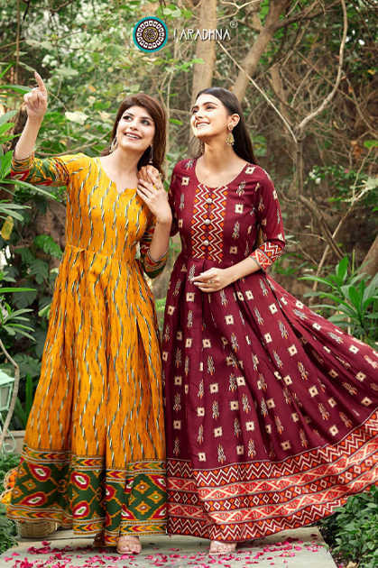 Buy Orange Kurtas & Kurtis for Women by Indie Picks Online | Ajio.com