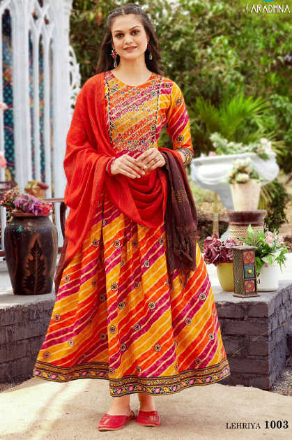 Buy KSUT (House of Varanaga) Women Yellow Lehariya Printed Kurta With Gotta  Patch Online at Best Prices in India - JioMart.