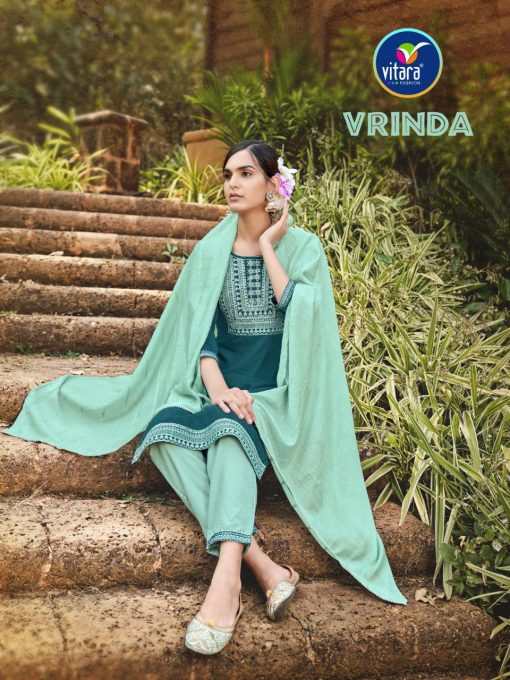 Vitara Vrinda Kurti with Dupatta Bottom Wholesale Catalog 4 Pcs 1 510x680 - Vitara Vrinda Kurti with Dupatta Bottom Wholesale Catalog 4 Pcs