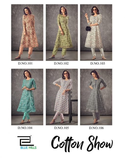 Blue Hills Cotton Show Kurti with Pant Wholesale Catalog 6 Pcs 12 510x650 - Blue Hills Cotton Show Kurti with Pant Wholesale Catalog 6 Pcs