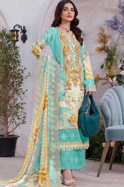 Deepsy Firdous Premium Lawn Embroidered Dupatta Salwar Suit Wholesale Catalog 8 Pcs