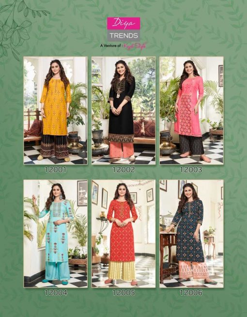 Diya Trends Bibas Vol 12 by Kajal Style Kurti with Palazzo or Pant Wholesale Catalog 14 Pcs 18 510x655 - Diya Trends Biba’s Vol 12 by Kajal Style Kurti with Palazzo or Pant Wholesale Catalog 14 Pcs