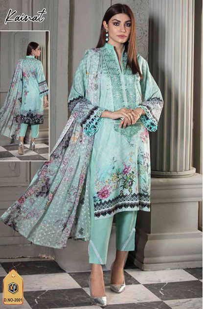 Keval Fab Kainat Luxury Lawn Collection Vol 2 Salwar Suit Wholesale Catalog 6 Pcs