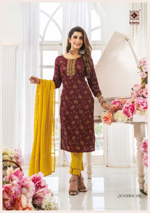 Kiana Sunshine Kurti with Dupatta Bottom Wholesale Catalog 8 Pcs 14 510x725 - Kiana Sunshine Kurti with Dupatta Bottom Wholesale Catalog 8 Pcs