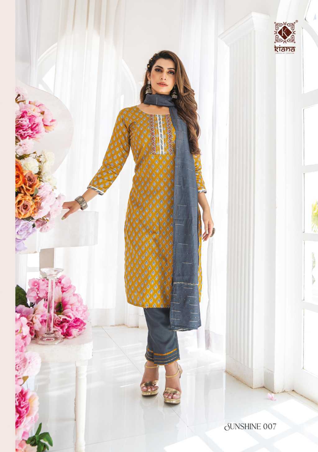 Kiana Sunshine Kurti with Dupatta Bottom Wholesale Catalog 8 Pcs   Suratfabriccom