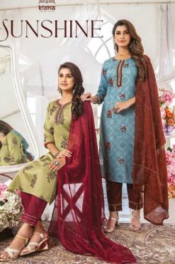 Kiana Sunshine Kurti with Dupatta Bottom Wholesale Catalog 8 Pcs