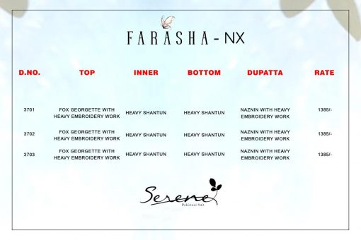 Serene Farasha NX Salwar Suit Wholesale Catalog 3 Pcs 8 510x340 - Serene Farasha NX Salwar Suit Wholesale Catalog 3 Pcs