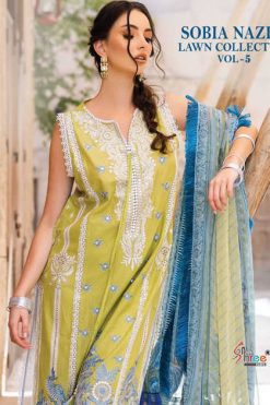 Shree Fabs Sobia Nazir Lawn Collection Vol 5 Salwar Suit Wholesale Catalog 5 Pcs