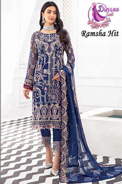 Dinsaa Ramsha Hit Salwar Suit Wholesale Catalog 4 Pcs