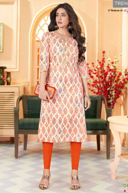 Buy Oxley Blue and Red Block-print Straight Kurta Online | KessaWear.com  #kurta #designs #women #neckline #tu… | Kurti neck designs, Neck designs,  Kurta neck design