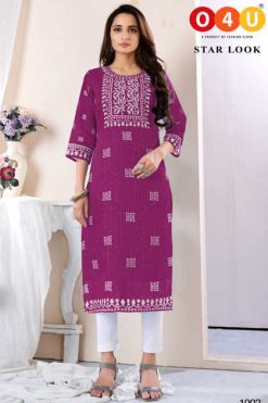 O4U Star Look by Fashion Floor Kurti Wholesale Catalog 8 Pcs