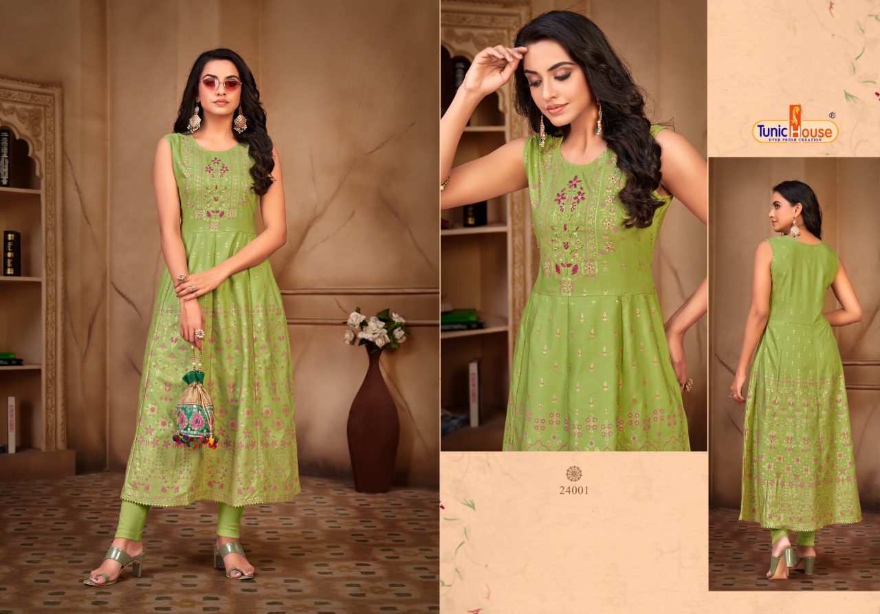 Tunic House Makhmali Rayon Kurti Collection Wholesaler
