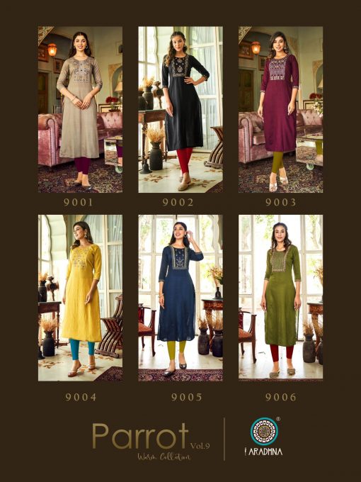 Aradhna Parrot Vol 9 Kurti Wholesale Catalog 6 Pcs 17 510x680 - Aradhna Parrot Vol 9 Kurti Wholesale Catalog 6 Pcs