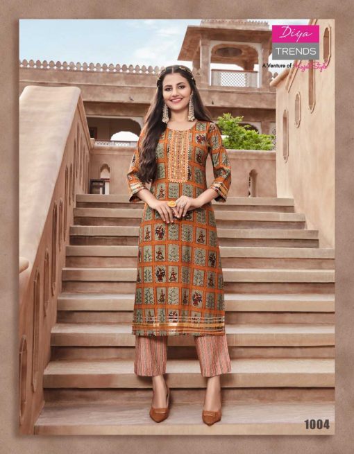 Diya Trends Goldy Vol 1 by Kajal Style Kurti with Pant Wholesale Catalog 10 Pcs 5 510x655 - Diya Trends Goldy Vol 1 by Kajal Style Kurti with Pant Wholesale Catalog 10 Pcs