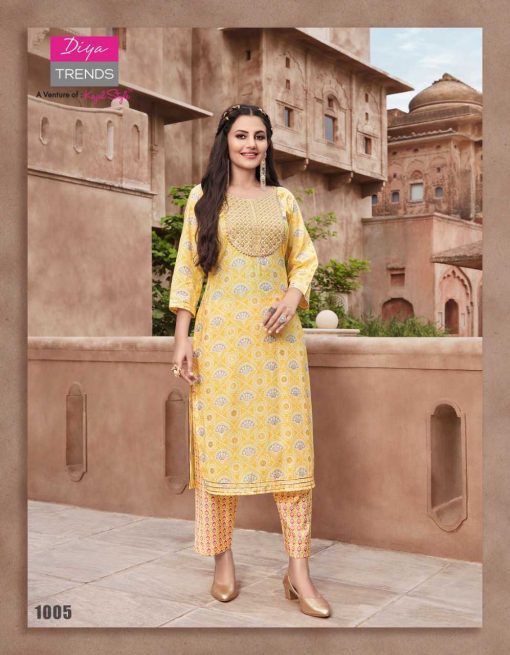 Diya Trends Goldy Vol 1 by Kajal Style Kurti with Pant Wholesale Catalog 10 Pcs 6 510x655 - Diya Trends Goldy Vol 1 by Kajal Style Kurti with Pant Wholesale Catalog 10 Pcs