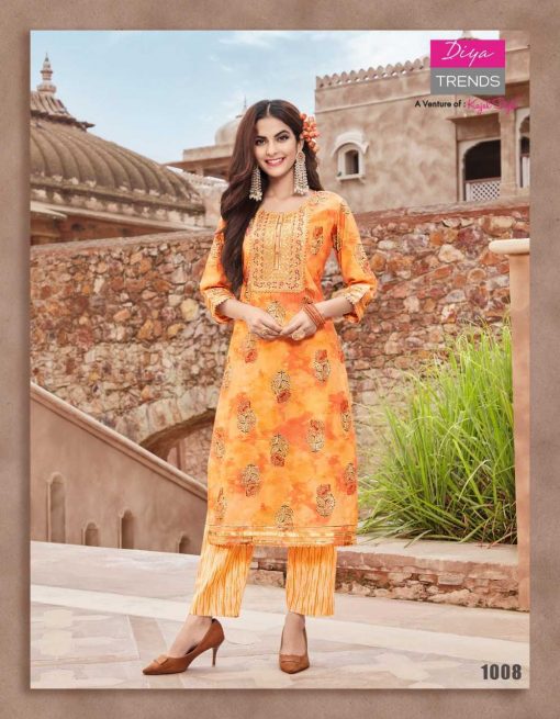 Diya Trends Goldy Vol 1 by Kajal Style Kurti with Pant Wholesale Catalog 10 Pcs 9 510x655 - Diya Trends Goldy Vol 1 by Kajal Style Kurti with Pant Wholesale Catalog 10 Pcs