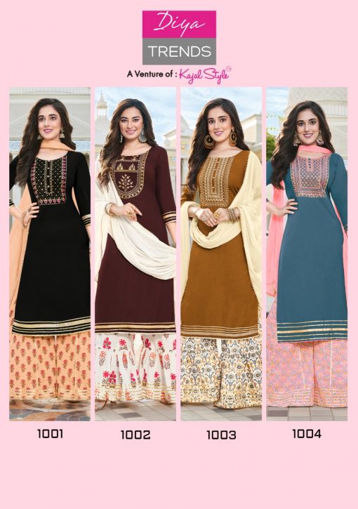 Diya Trends Swag Vol 1 by Kajal Style Kurti with Dupatta Sharara Wholesale Catalog 8 Pcs 18 510x725 - Diya Trends Swag Vol 1 by Kajal Style Kurti with Dupatta Sharara Wholesale Catalog 8 Pcs