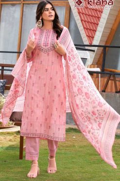 Kiana Cherry Blossom Kurti with Dupatta Bottom Wholesale Catalog 5 Pcs