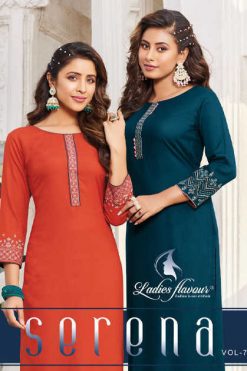 Ladies Flavour Serena Vol 7 Kurti Wholesale Catalog 6 Pcs