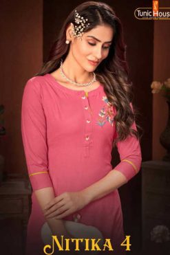 Tunic House Nitika Vol 4 Kurti Wholesale Catalog 4 Pcs