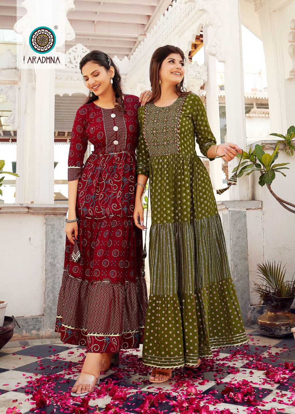 ANJU FABRICS HAPPY SHADES DESIGNER CREPE KURTIS EXPORTER IN SURAT