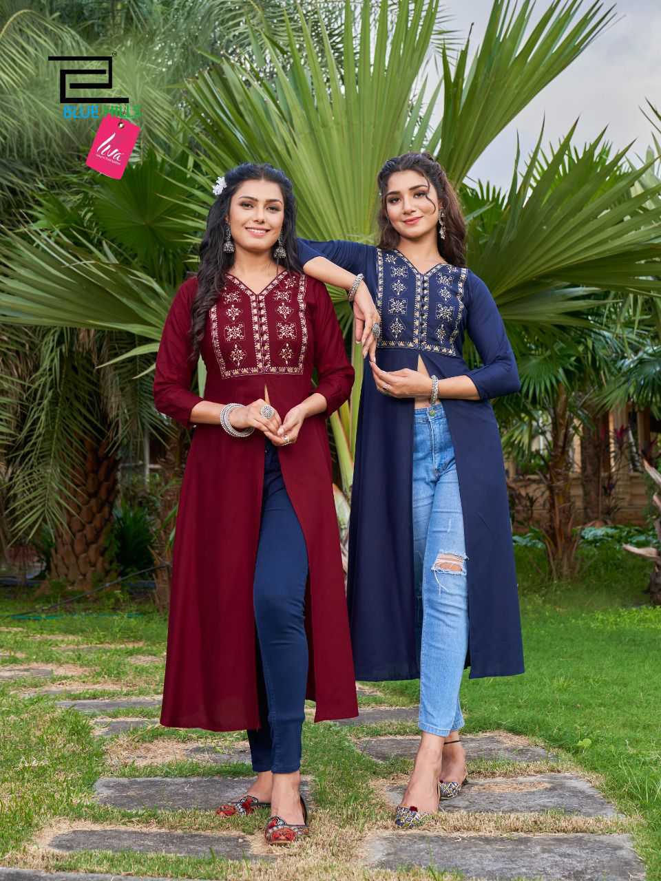 Blue Hills Zara Kurti Wholesale Catalog 8 Pcs Suratfabric