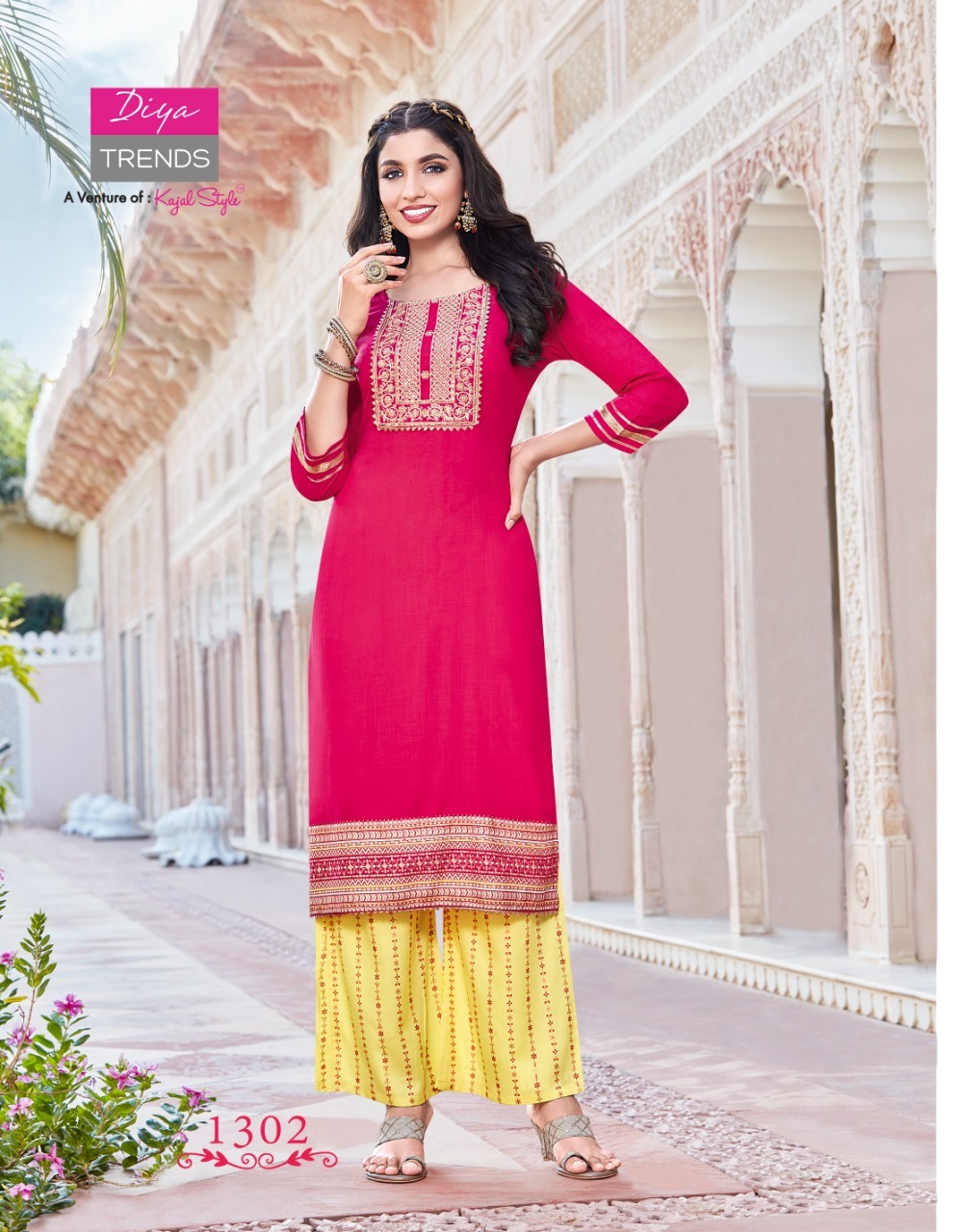 Diya Trends Bibas Vol 13 by Kajal Style Kurti with Palazzo Wholesale Catalog 10 Pcs 8