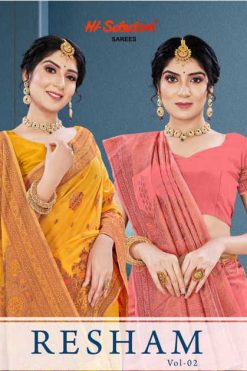 Hi Selection Resham Vol 2 Saree Sari Wholesale Catalog 5 Pcs