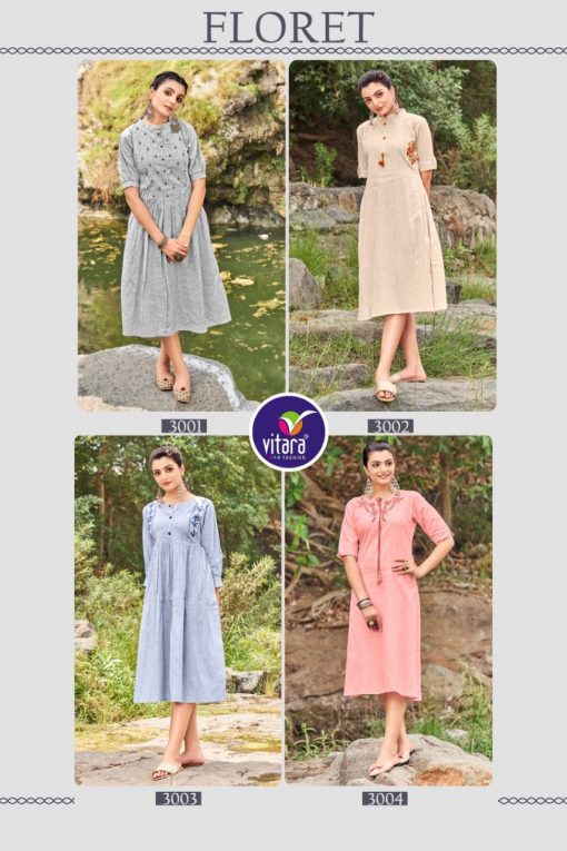 Vitara Floret Kurti Wholesale Catalog 4 Pcs 6 510x765 - Vitara Floret Kurti Wholesale Catalog 4 Pcs