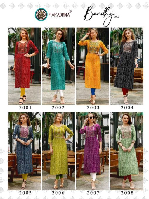 Aradhna Bandhej Vol 2 Kurti Wholesale Catalog 8 Pcs 10 510x680 - Aradhna Bandhej Vol 2 Kurti Wholesale Catalog 8 Pcs