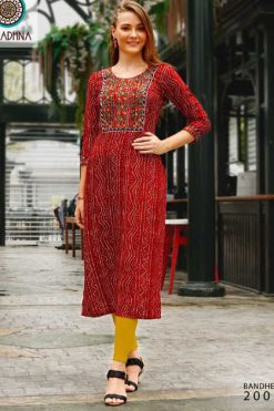 Aradhna Bandhej Vol 2 Kurti Wholesale Catalog 8 Pcs