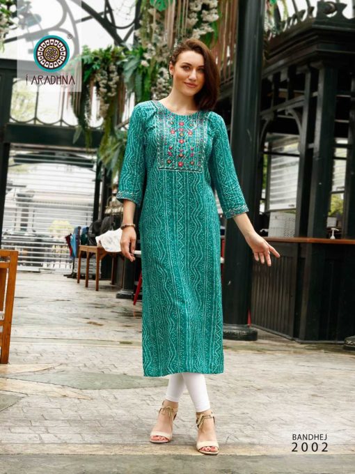 Aradhna Bandhej Vol 2 Kurti Wholesale Catalog 8 Pcs 3 510x680 - Aradhna Bandhej Vol 2 Kurti Wholesale Catalog 8 Pcs