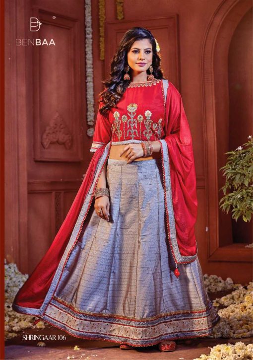 Benbaa Shringaar by Kiana Lehenga Choli Muslin Catalog 6 Pcs 8 510x725 - Benbaa Shringaar by Kiana Lehenga Choli Muslin Catalog 6 Pcs