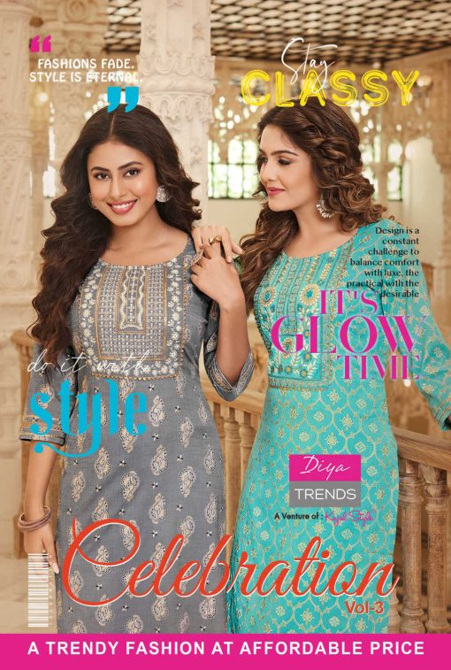 Diya Trends Celebration Vol 3 by Kajal Style Kurti with Pant Rayon Catalog 10 Pcs 1 510x757 - Diya Trends Celebration Vol 3 by Kajal Style Kurti with Pant Rayon Catalog 10 Pcs