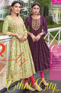 Diya Trends Ethnicity Vol 12 by Kajal Style Kurti Wholesale Catalog 10 Pcs