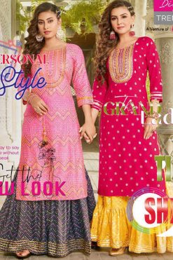 Diya Trends Festival Tadka Vol 3 by Kajal Style Kurti with Palazzo or Sharara Wholesale Catalog 8 Pcs